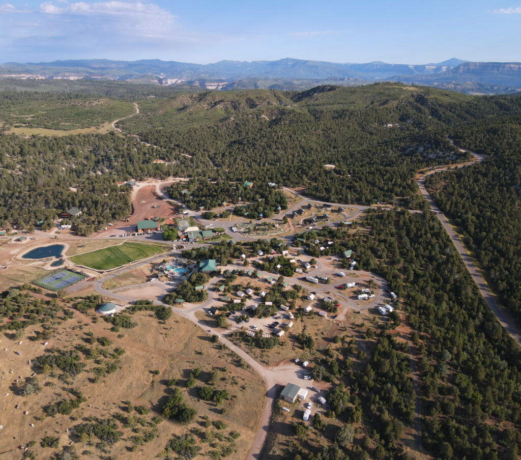 aerial view of zion crest campground
